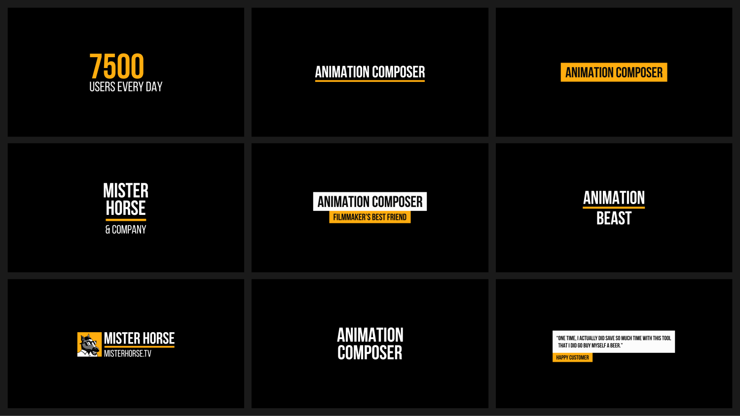 Titles & Lower Thirds for Animation Composer - Mister Horse